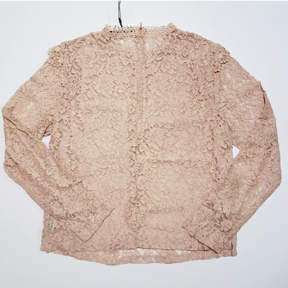 NWT Zara Long Sleeve Lace Crop Top - Picture 5 of 6